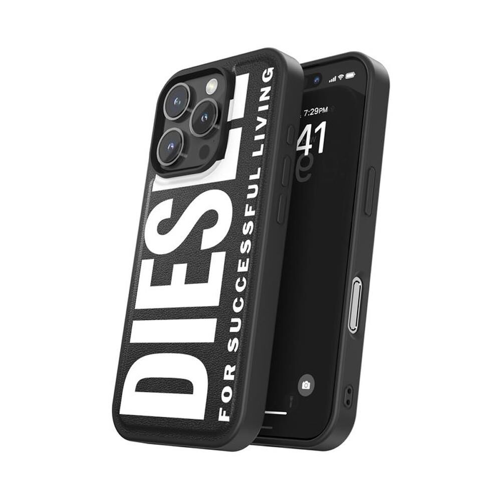 Diesel iPhone 16 Pro Uyumlu Magsafe Destekli Core Kalıplı Kılıf - Siyah/Beyaz
