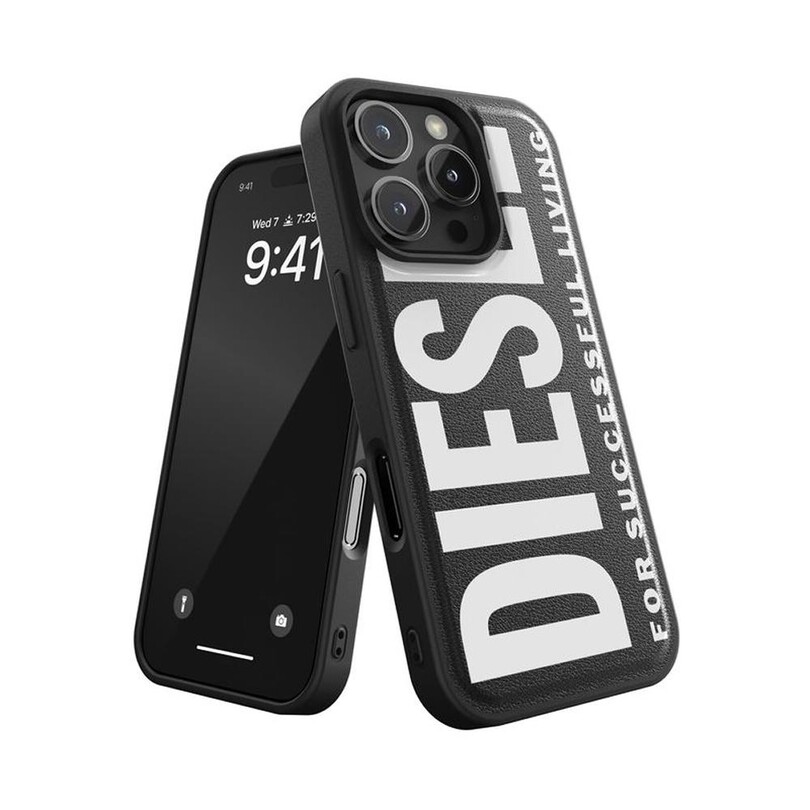 Diesel iPhone 16 Pro Uyumlu Magsafe Destekli Core Kalıplı Kılıf - Siyah/Beyaz - Thumbnail