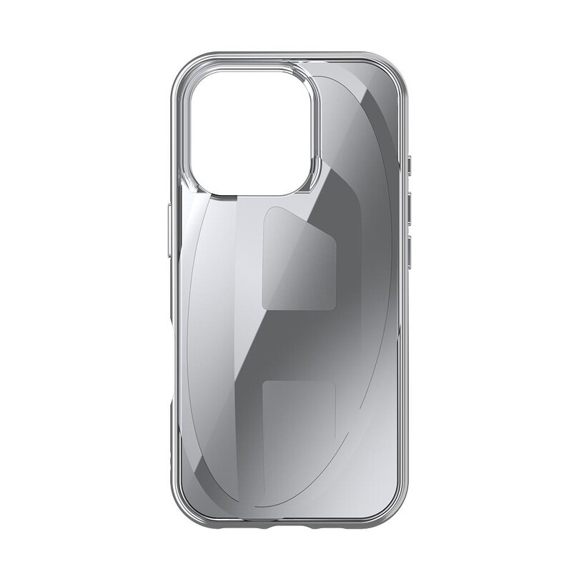 Diesel iPhone 16 Pro Uyumlu Oval D Aynalı (Mirror) Kılıf - Gümüş - Thumbnail