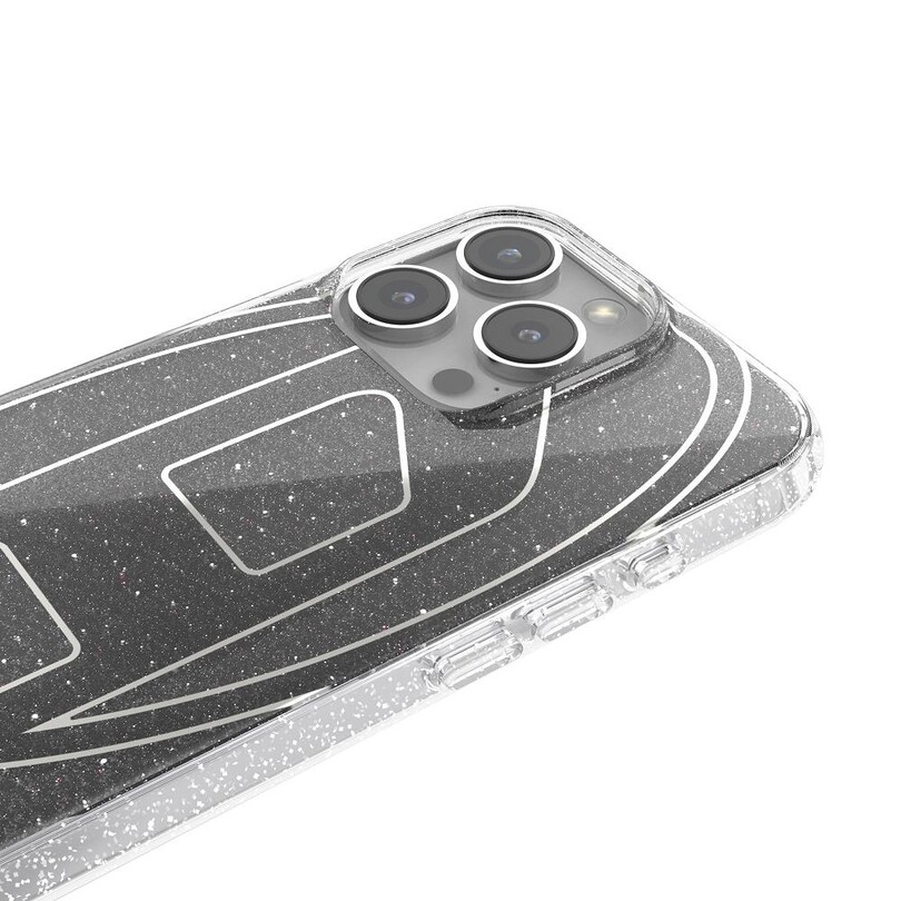 Diesel iPhone 16 Pro Uyumlu Oval D Simli Kılıf - Siyah - Thumbnail