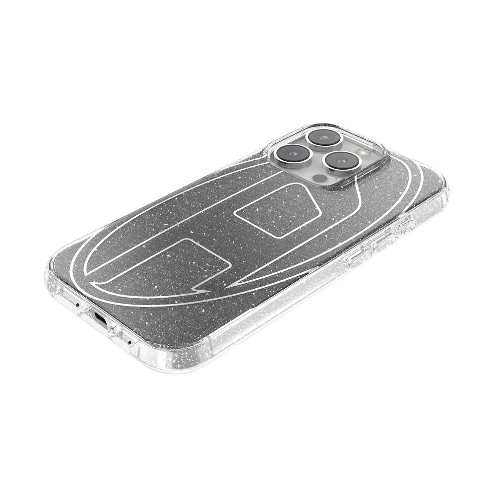 Diesel iPhone 16 Pro Uyumlu Oval D Simli Kılıf - Siyah