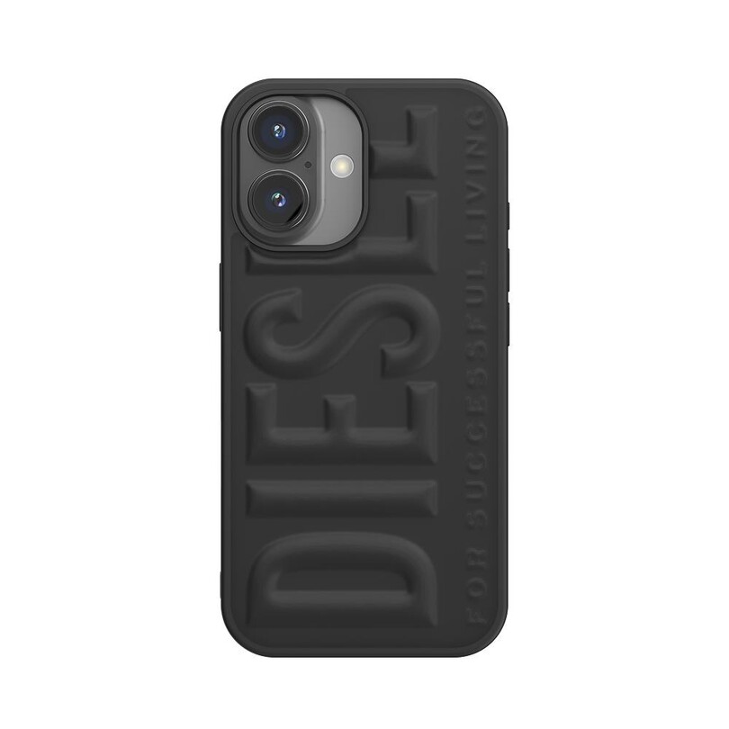 Diesel iPhone 16 Uyumlu 3D Biscotto Kılıf - Siyah - Thumbnail