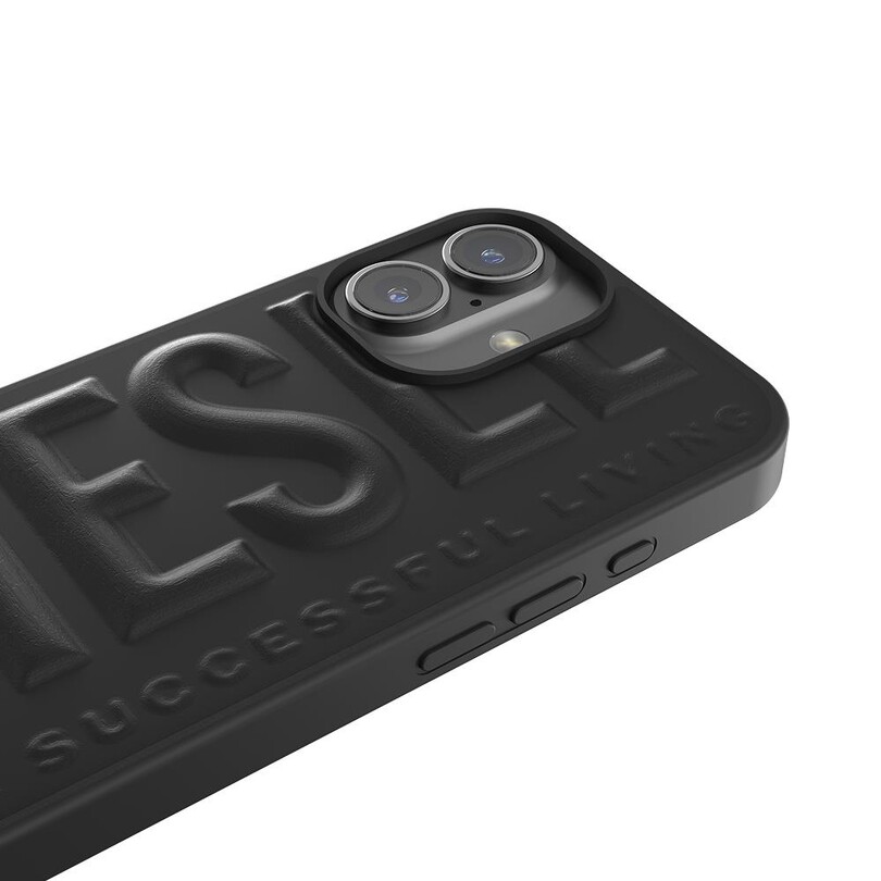 Diesel iPhone 16 Uyumlu 3D Biscotto Kılıf - Siyah - Thumbnail