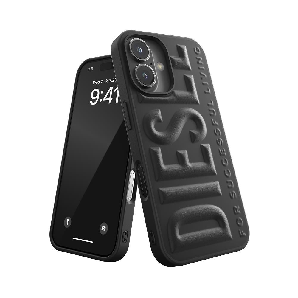 Diesel iPhone 16 Uyumlu 3D Biscotto Kılıf - Siyah