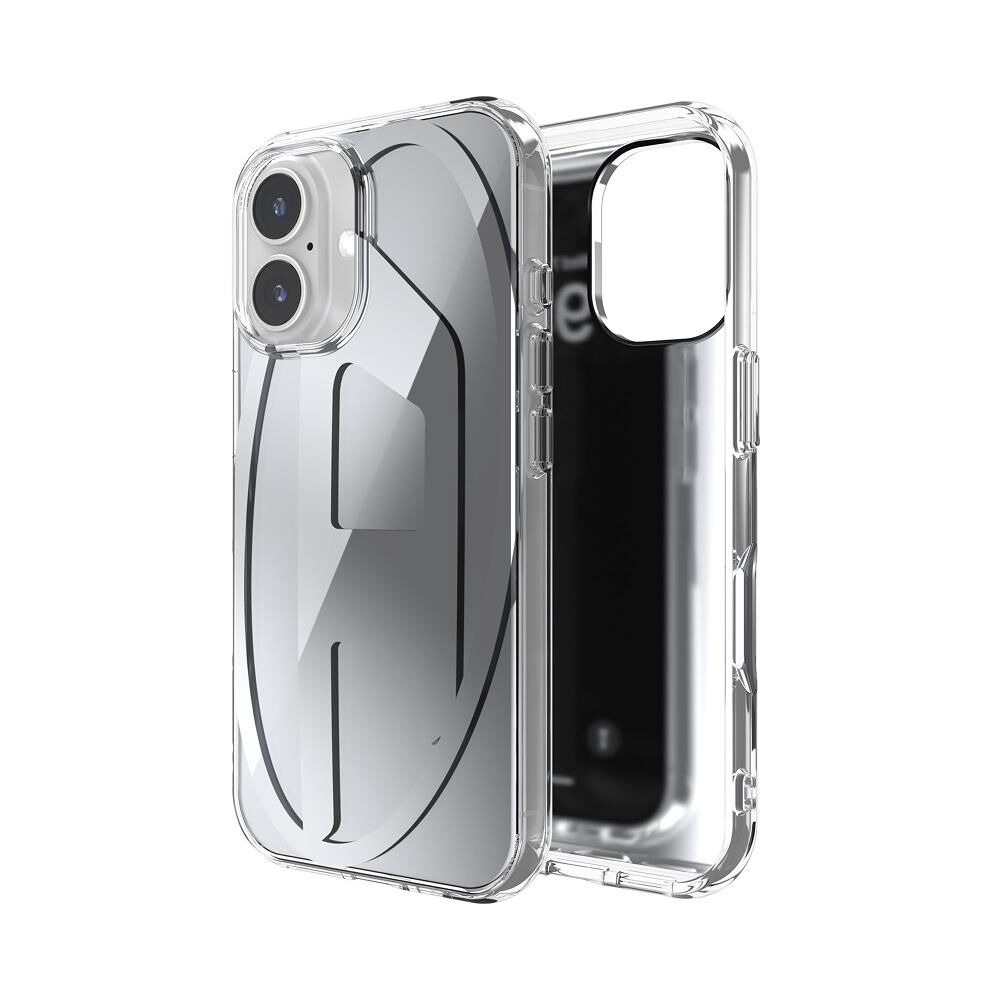 Diesel iPhone 16 Uyumlu Oval D Aynalı (Mirror) Kılıf - Gümüş