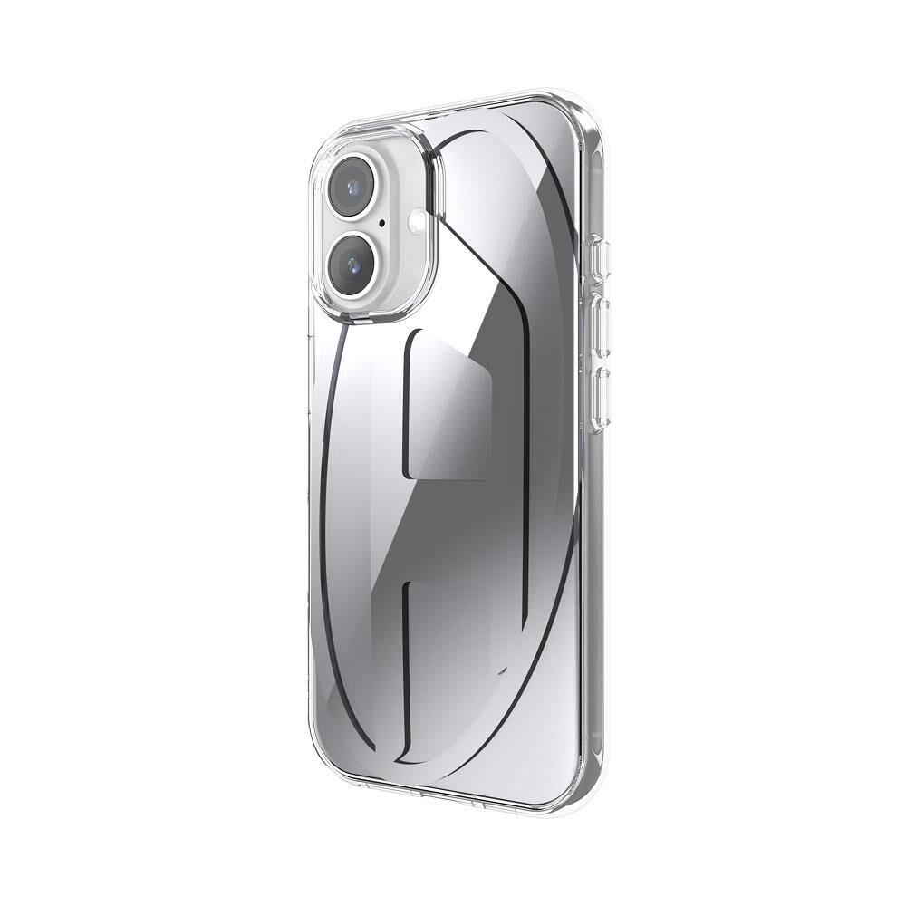 Diesel iPhone 16 Uyumlu Oval D Aynalı (Mirror) Kılıf - Gümüş