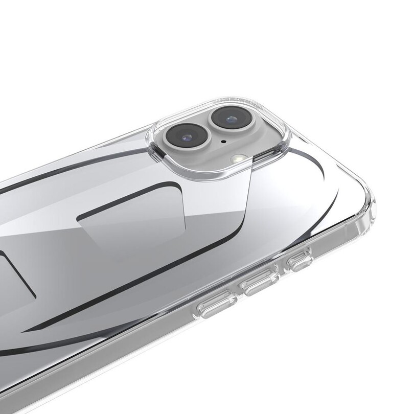 Diesel iPhone 16 Uyumlu Oval D Aynalı (Mirror) Kılıf - Gümüş - Thumbnail