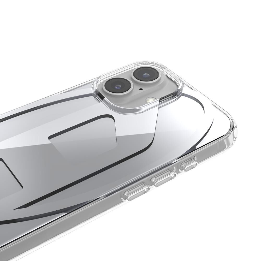 Diesel iPhone 16 Uyumlu Oval D Aynalı (Mirror) Kılıf - Gümüş