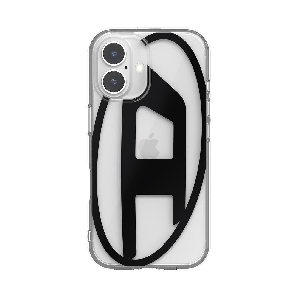 Diesel iPhone 16 Uyumlu Oval D Mirror Şeffaf Kılıf - Şeffaf/Siyah