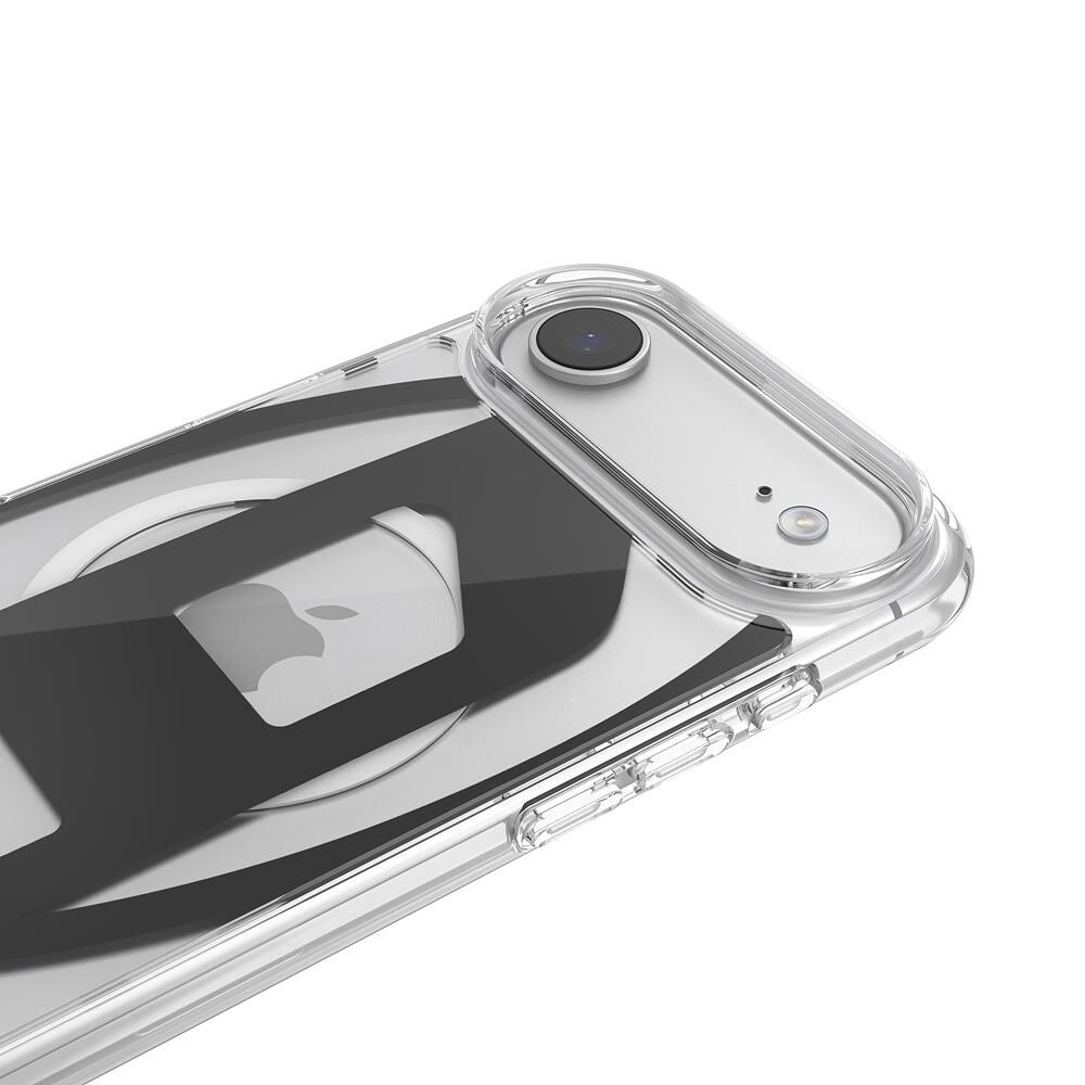 Diesel iPhone 17 Air Uyumlu Magsafe Destekli Oval D Metalik Kılıf - Siyah