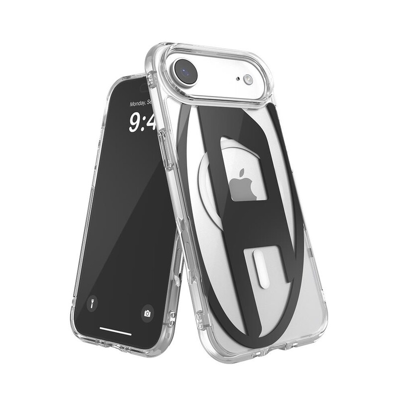 Diesel iPhone 17 Air Uyumlu Magsafe Destekli Oval D Metalik Kılıf - Siyah - Thumbnail