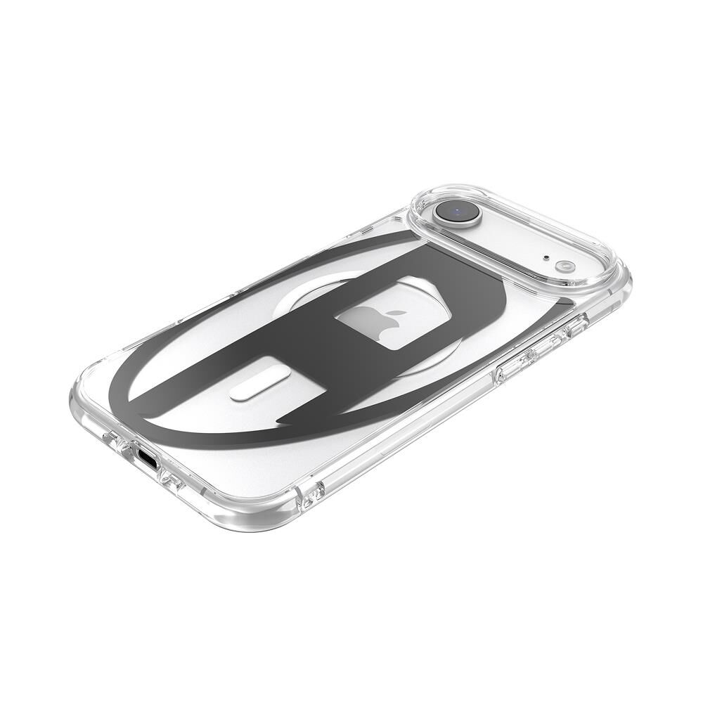 Diesel iPhone 17 Air Uyumlu Magsafe Destekli Oval D Metalik Kılıf - Siyah