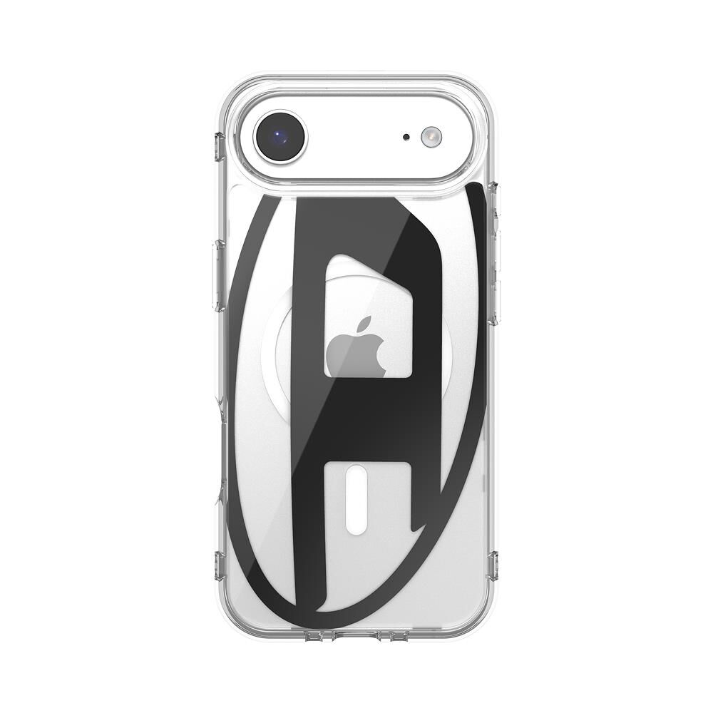 Diesel iPhone 17 Air Uyumlu Magsafe Destekli Oval D Metalik Kılıf - Siyah