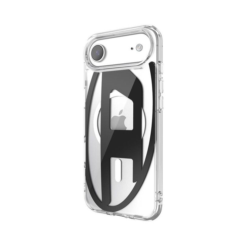 Diesel iPhone 17 Air Uyumlu Magsafe Destekli Oval D Metalik Kılıf - Siyah - Thumbnail