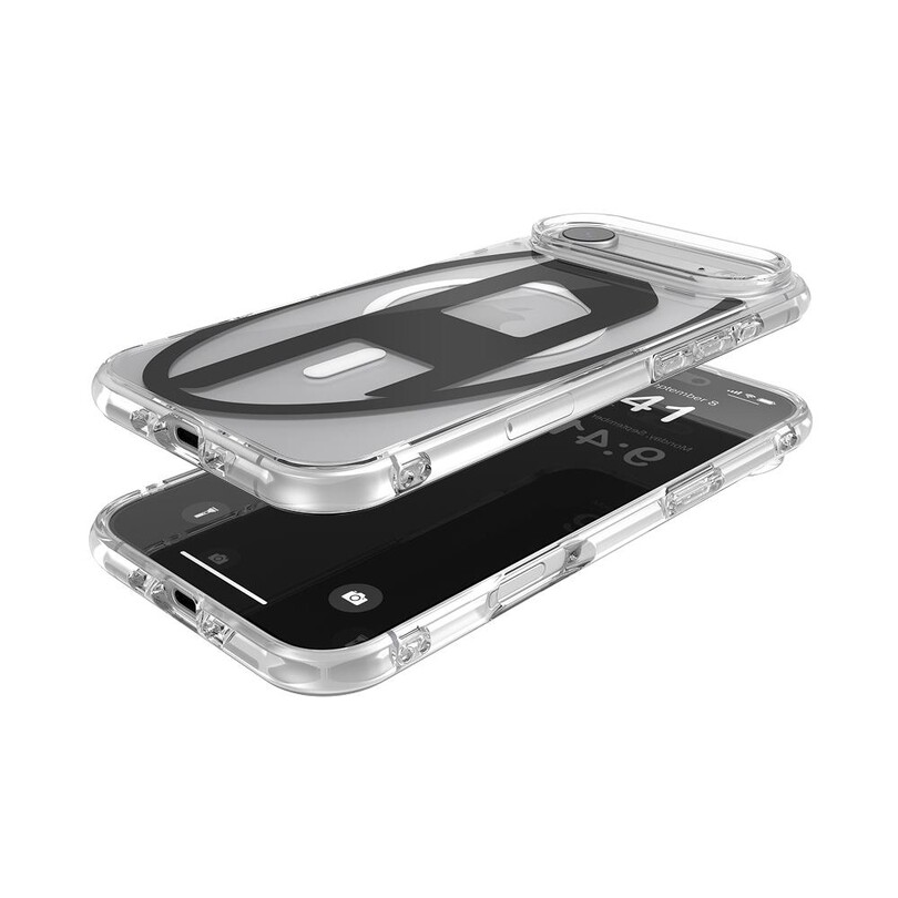 Diesel iPhone 17 Air Uyumlu Magsafe Destekli Oval D Metalik Kılıf - Siyah - Thumbnail