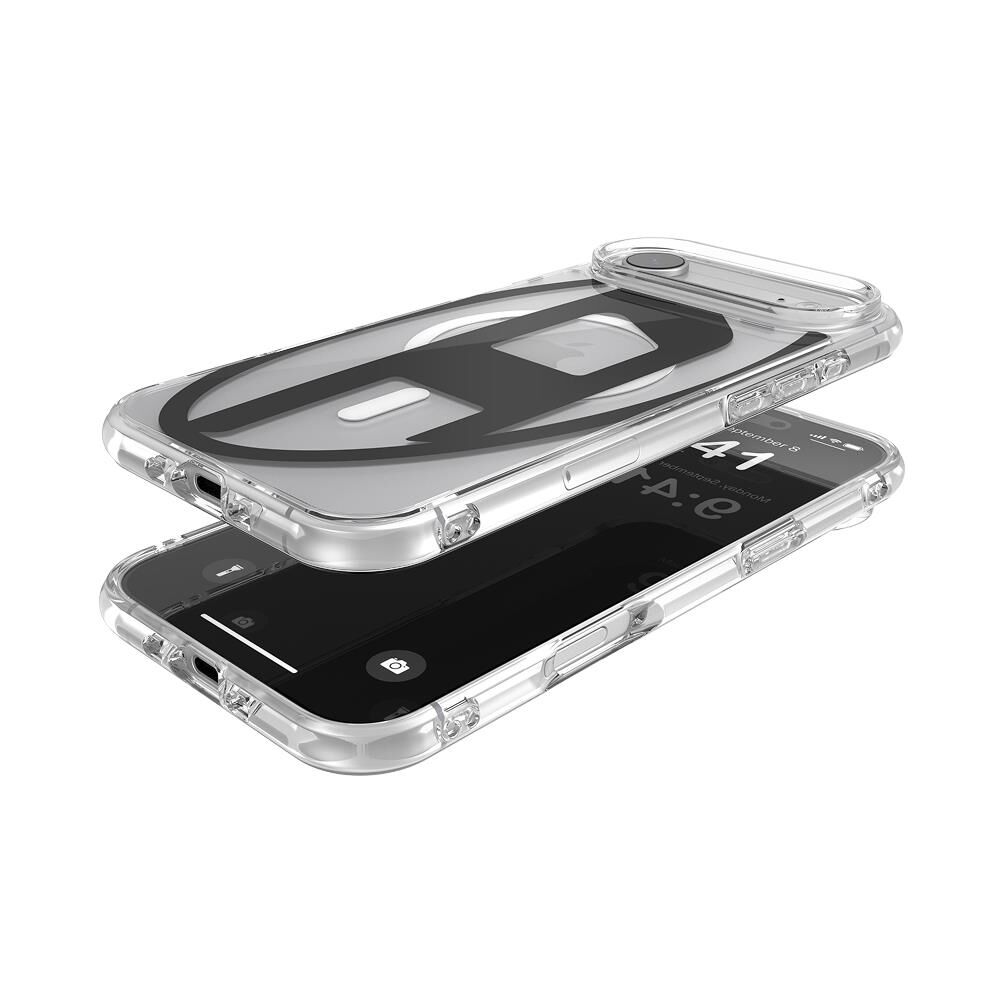 Diesel iPhone 17 Air Uyumlu Magsafe Destekli Oval D Metalik Kılıf - Siyah