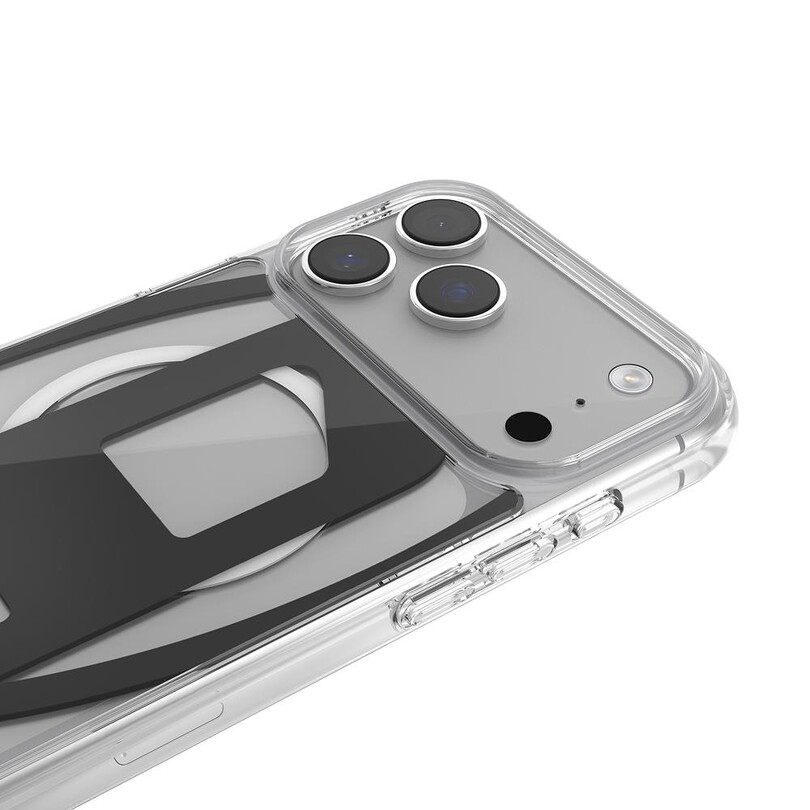 Diesel iPhone 17 Pro Max Uyumlu Magsafe Destekli Oval D Metalik Kılıf - Siyah - Thumbnail