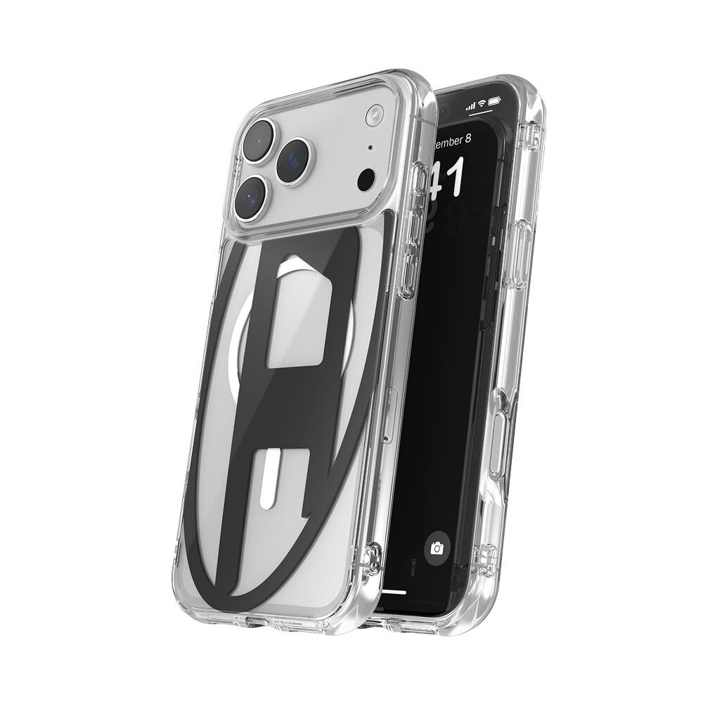 Diesel iPhone 17 Pro Max Uyumlu Magsafe Destekli Oval D Metalik Kılıf - Siyah