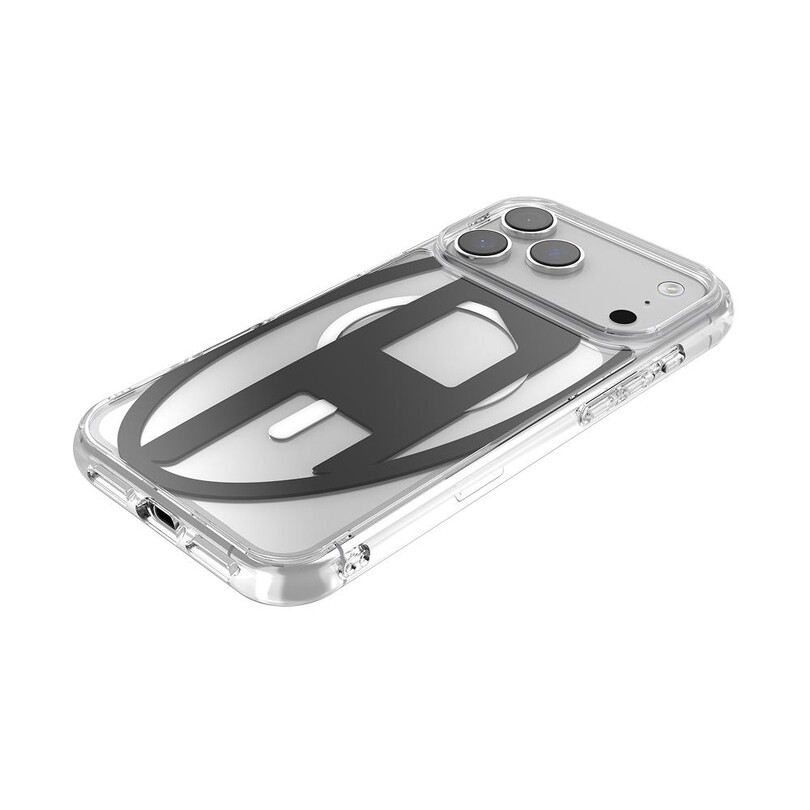 Diesel iPhone 17 Pro Max Uyumlu Magsafe Destekli Oval D Metalik Kılıf - Siyah - Thumbnail