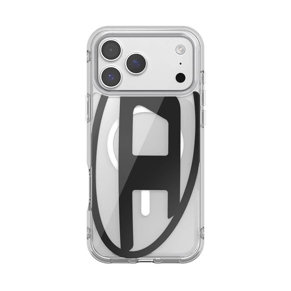 Diesel iPhone 17 Pro Max Uyumlu Magsafe Destekli Oval D Metalik Kılıf - Siyah