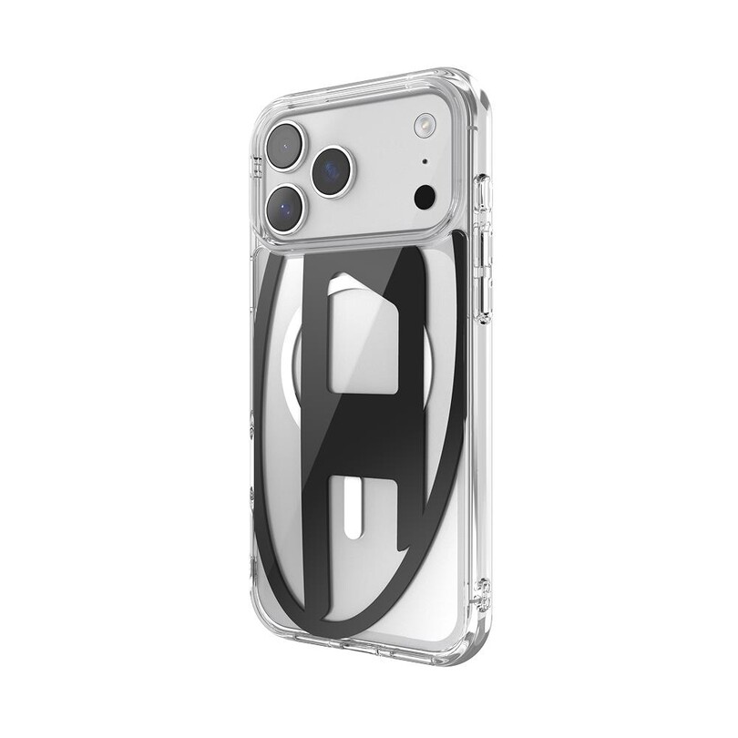 Diesel iPhone 17 Pro Max Uyumlu Magsafe Destekli Oval D Metalik Kılıf - Siyah - Thumbnail