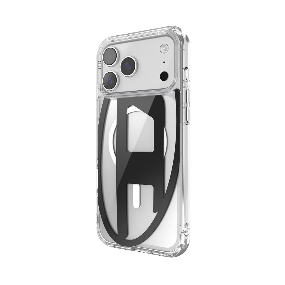 Diesel iPhone 17 Pro Max Uyumlu Magsafe Destekli Oval D Metalik Kılıf - Siyah