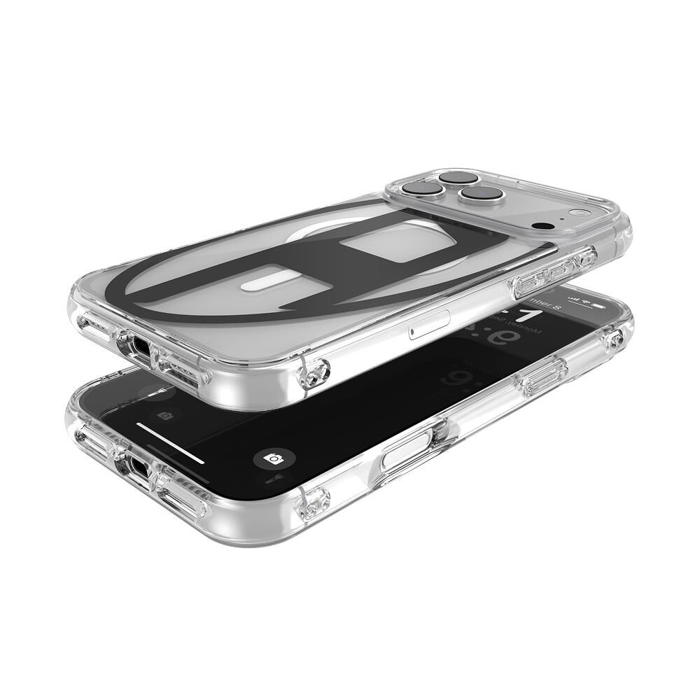 Diesel iPhone 17 Pro Max Uyumlu Magsafe Destekli Oval D Metalik Kılıf - Siyah