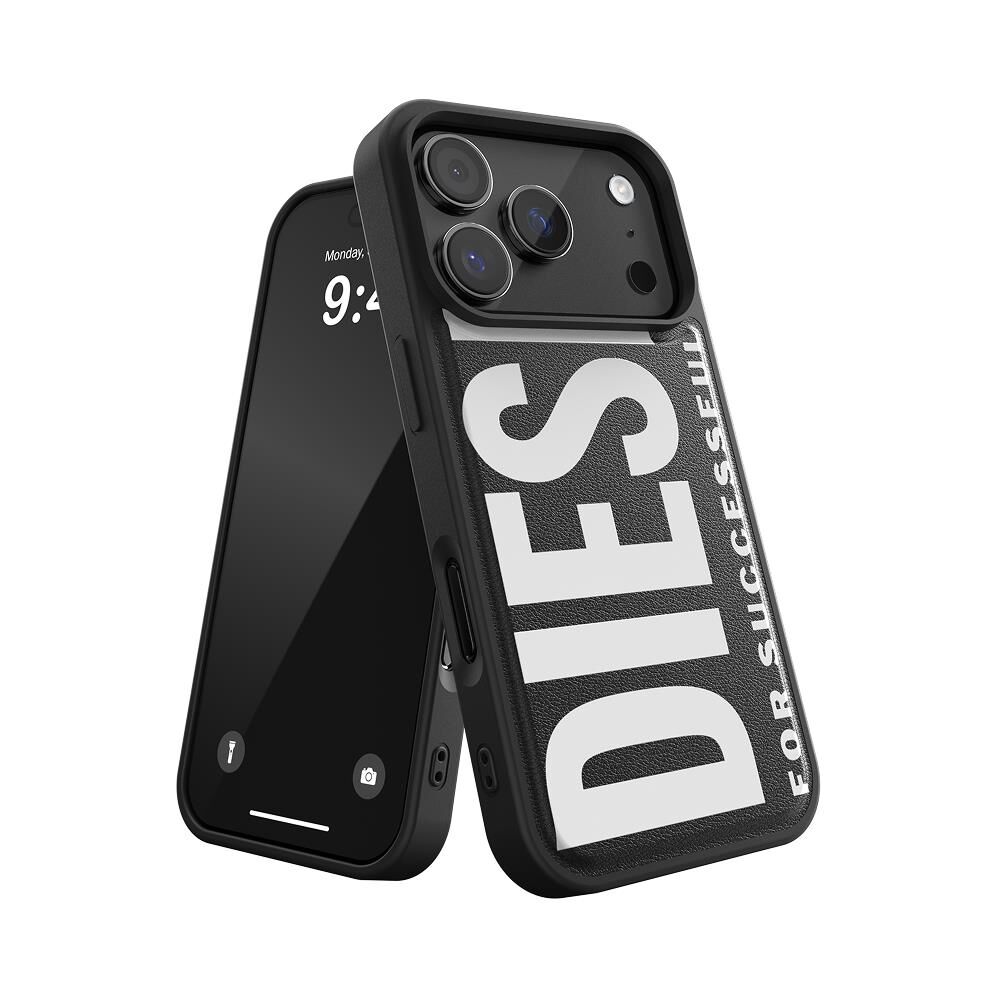 Diesel iPhone 17 Pro Uyumlu Magsafe Destekli Core Kalıplı Kılıf - Siyah/Beyaz