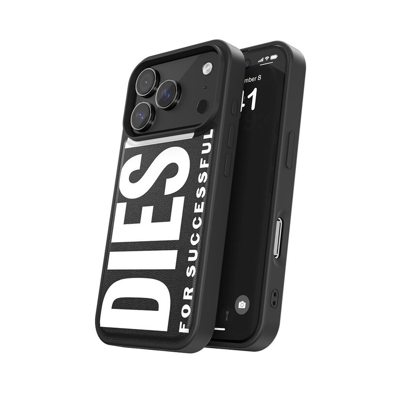 Diesel iPhone 17 Pro Uyumlu Magsafe Destekli Core Kalıplı Kılıf - Siyah/Beyaz - Thumbnail