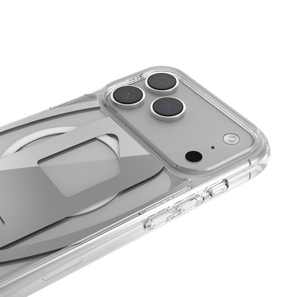 Diesel iPhone 17 Pro Uyumlu Max Magsafe Destekli Oval D Metalik Kılıf - Gümüş