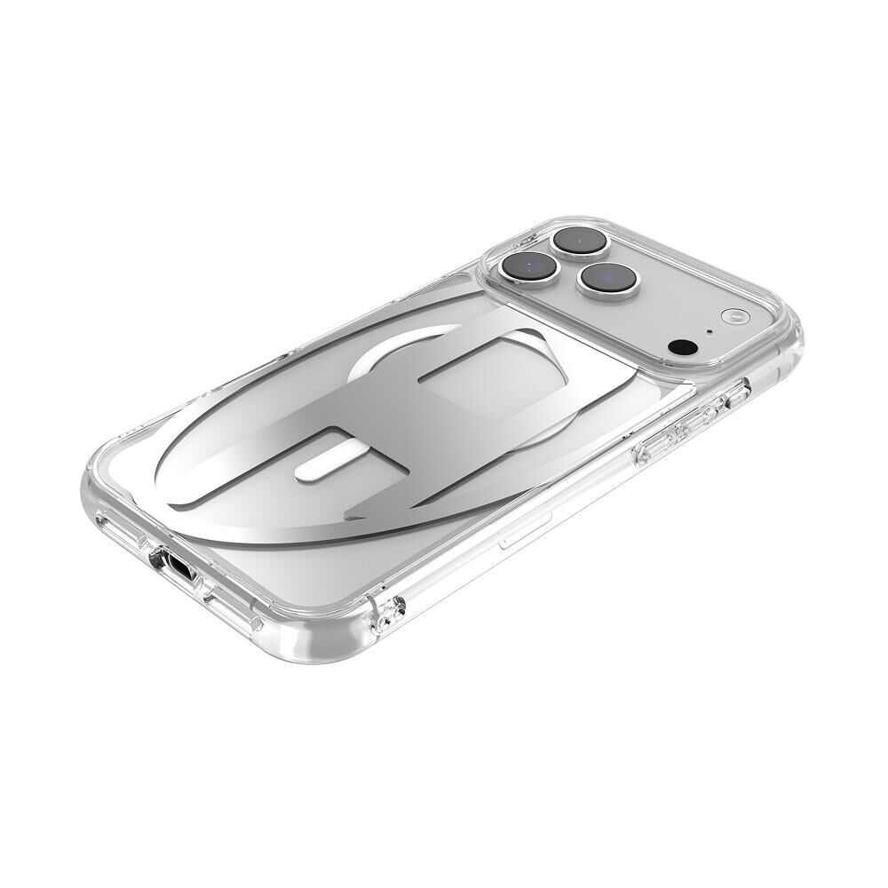 Diesel iPhone 17 Pro Uyumlu Max Magsafe Destekli Oval D Metalik Kılıf - Gümüş