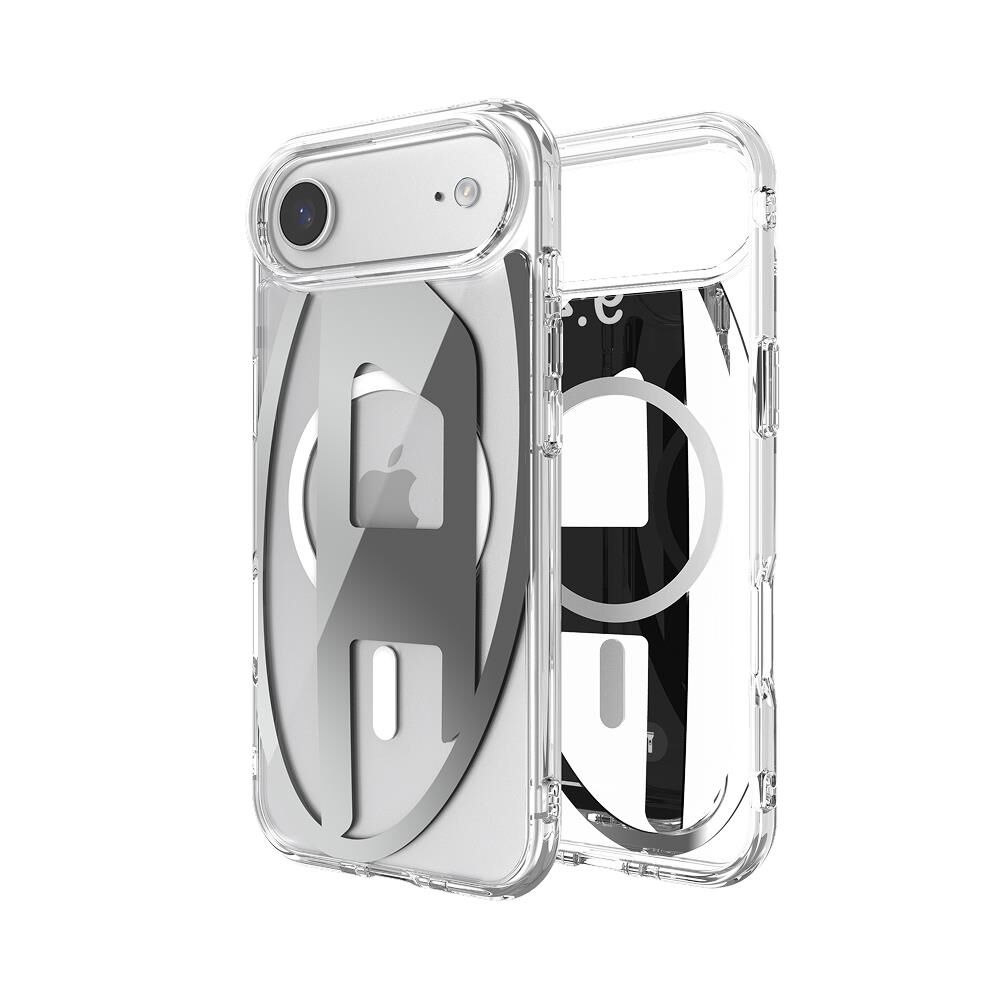 Diesel iPhone 17 Air Uyumlu Magsafe Destekli Oval D Metalik Kılıf - Gümüş