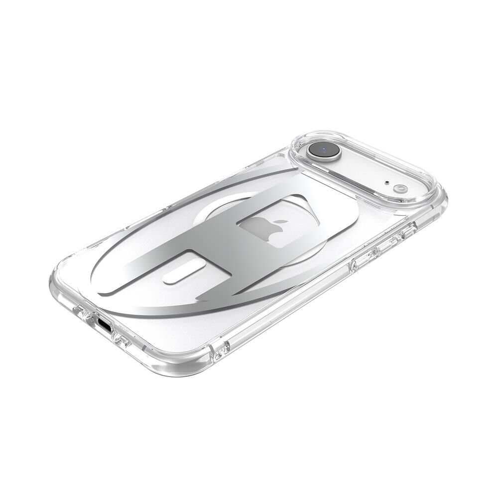 Diesel iPhone 17 Air Uyumlu Magsafe Destekli Oval D Metalik Kılıf - Gümüş