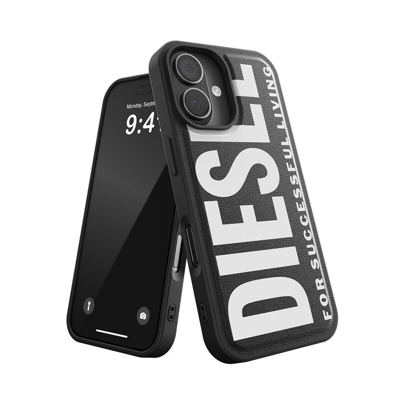 Diesel iPhone 17 Uyumlu Magsafe Destekli Core Kalıplı Kılıf - Siyah/Beyaz - Thumbnail