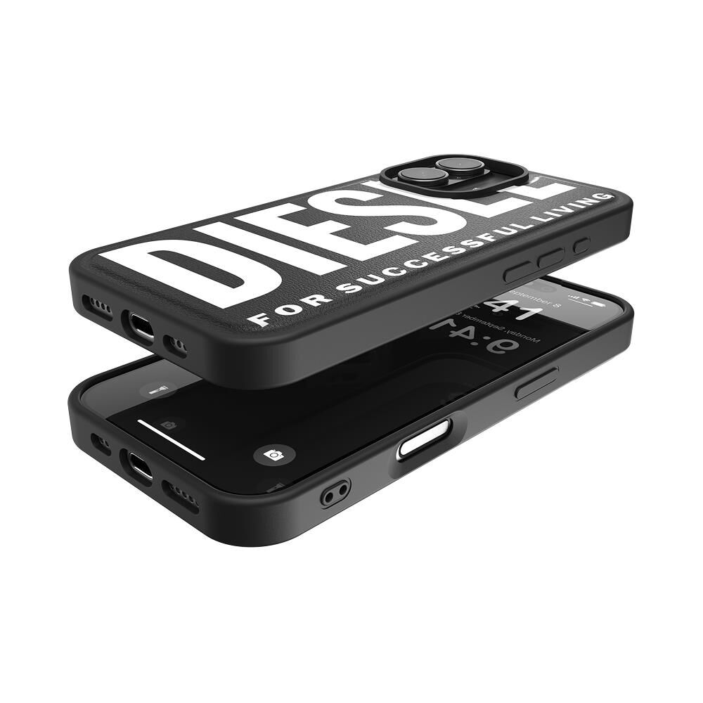 Diesel iPhone 17 Uyumlu Magsafe Destekli Core Kalıplı Kılıf - Siyah/Beyaz