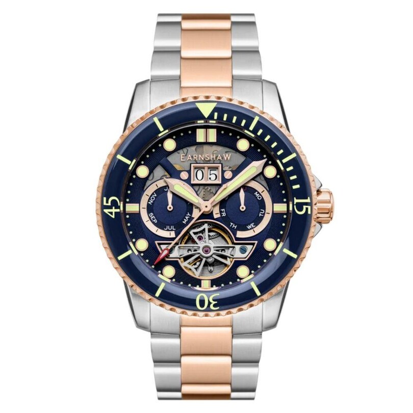 DUNCAN GRAND DATE OPEN HEART ES-8174-BB Otomatik Erkek Kol Saati - Thumbnail