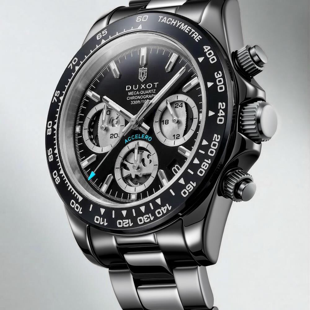 ACCELERO CHRONOGRAPH COMPAX SKELETON EDITION DX-2065-GG (Seiko VK63 Mekanizmalı) Erkek Kol Saati - 4