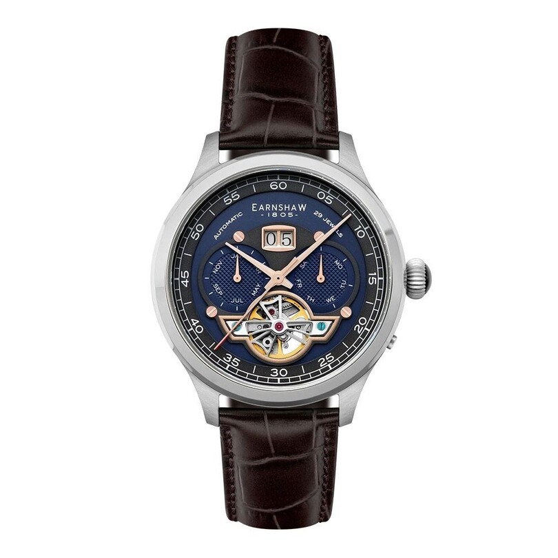 EARNSHAW - BARON GRAND DATE CALENDAR OPEN HEART AUTOMATIC ES-8187-02 Erkek Kol Saati