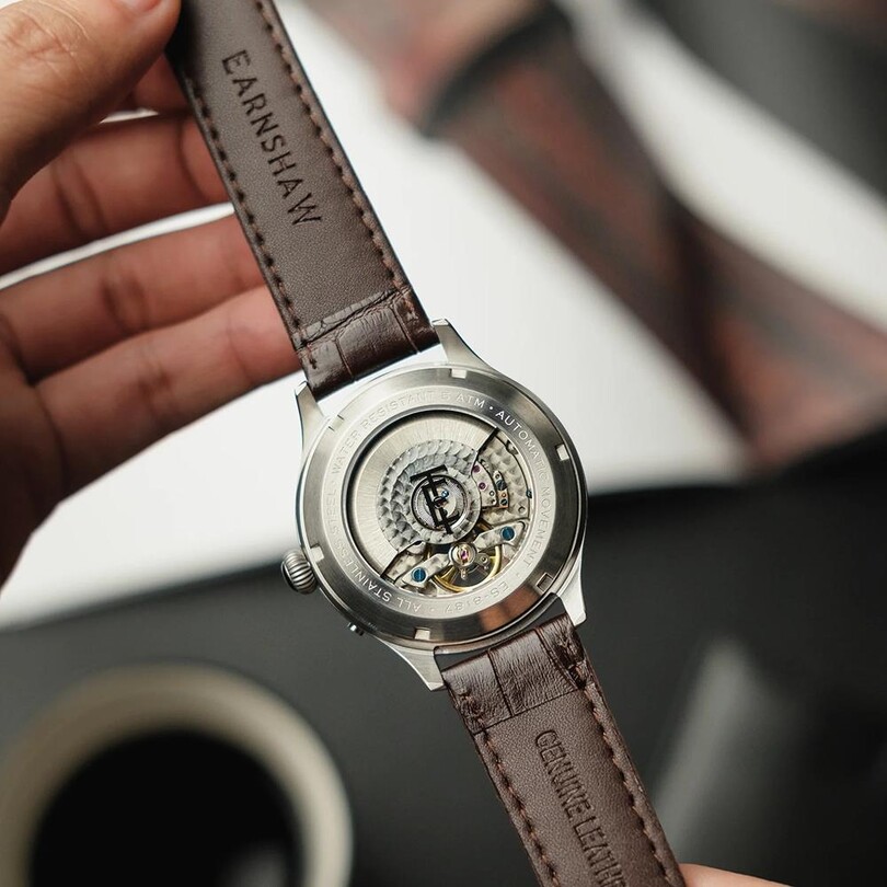 BARON GRAND DATE CALENDAR OPEN HEART AUTOMATIC ES-8187-02 Erkek Kol Saati - Thumbnail