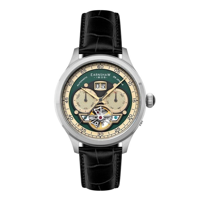 EARNSHAW - BARON GRAND DATE CALENDAR OPEN HEART AUTOMATIC ES-8187-03 Erkek Kol Saati