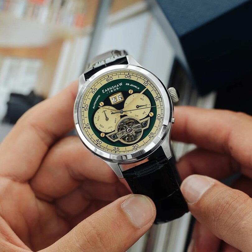 BARON GRAND DATE CALENDAR OPEN HEART AUTOMATIC ES-8187-03 Erkek Kol Saati - Thumbnail