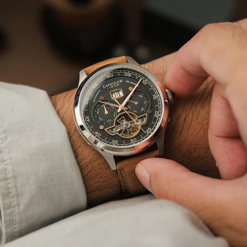  BARON GRAND DATE CALENDAR OPEN HEART Otomatik ES-8187-05 Erkek Kol Saati - Thumbnail