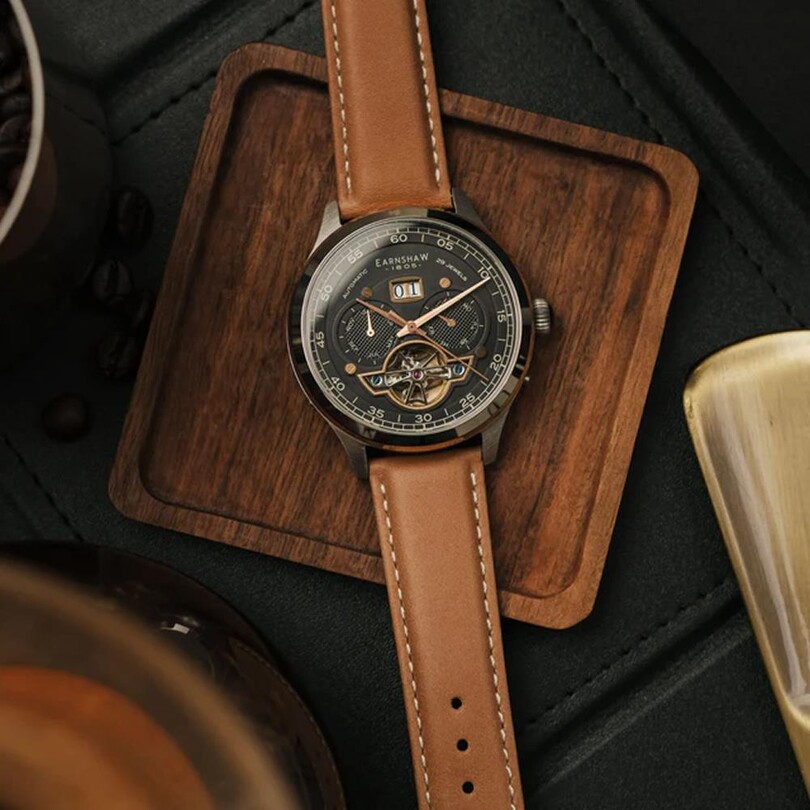  BARON GRAND DATE CALENDAR OPEN HEART Otomatik ES-8187-05 Erkek Kol Saati - Thumbnail