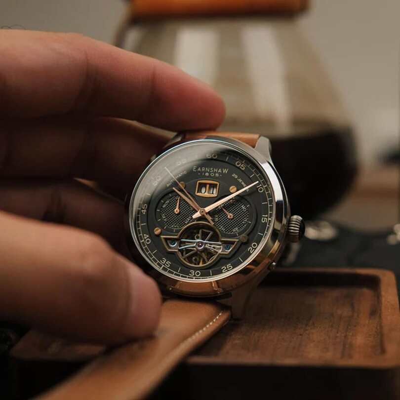  BARON GRAND DATE CALENDAR OPEN HEART Otomatik ES-8187-05 Erkek Kol Saati - Thumbnail