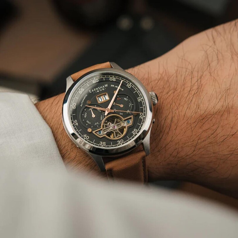  BARON GRAND DATE CALENDAR OPEN HEART Otomatik ES-8187-05 Erkek Kol Saati - Thumbnail