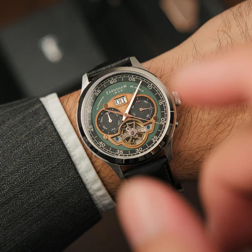  BARON GRAND DATE CALENDAR OPEN HEART Otomatik ES-8187-07 Erkek Kol Saati - Thumbnail