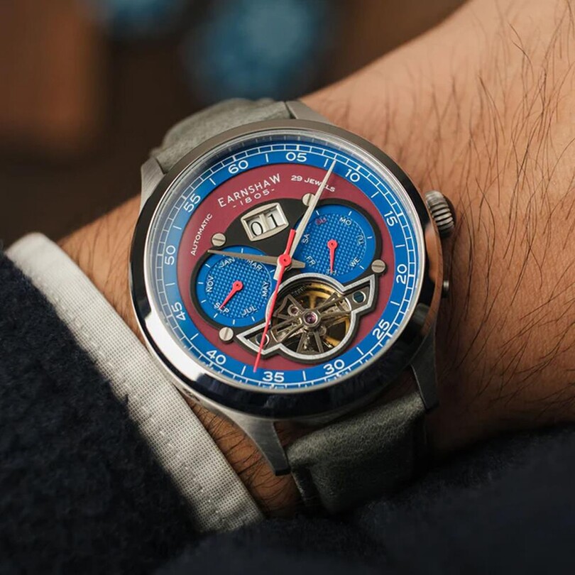  BARON GRAND DATE CALENDAR OPEN HEART Otomatik ES-8187-08 Erkek Kol Saati - Thumbnail