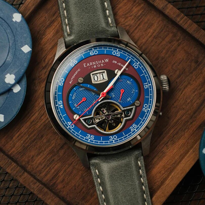  BARON GRAND DATE CALENDAR OPEN HEART Otomatik ES-8187-08 Erkek Kol Saati - Thumbnail