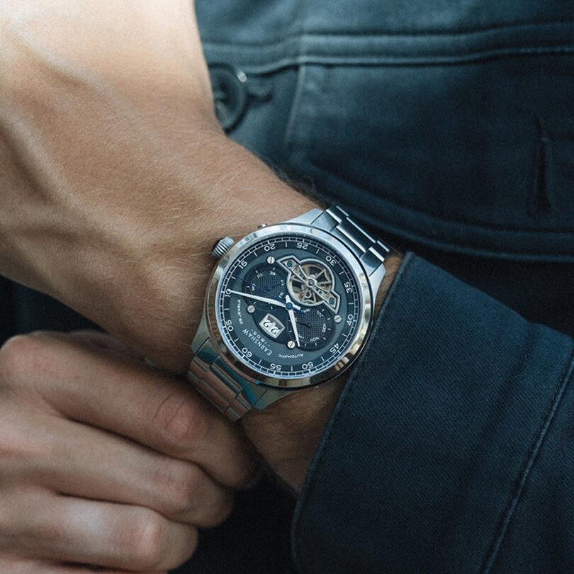  BARON GRAND DATE CALENDAR OPEN HEART Otomatik ES-8187-11 Erkek Kol Saati - Thumbnail