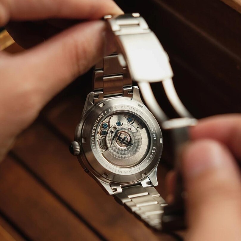 BARON GRAND DATE CALENDAR OPEN HEART AUTOMATIC ES-8187-22 Erkek Kol Saati - Thumbnail